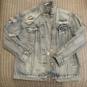 LEVIs Super Distressed Oversized Denim Jacket